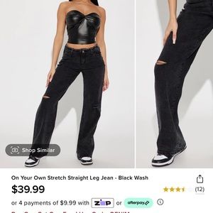 Stretch straight leg jeans